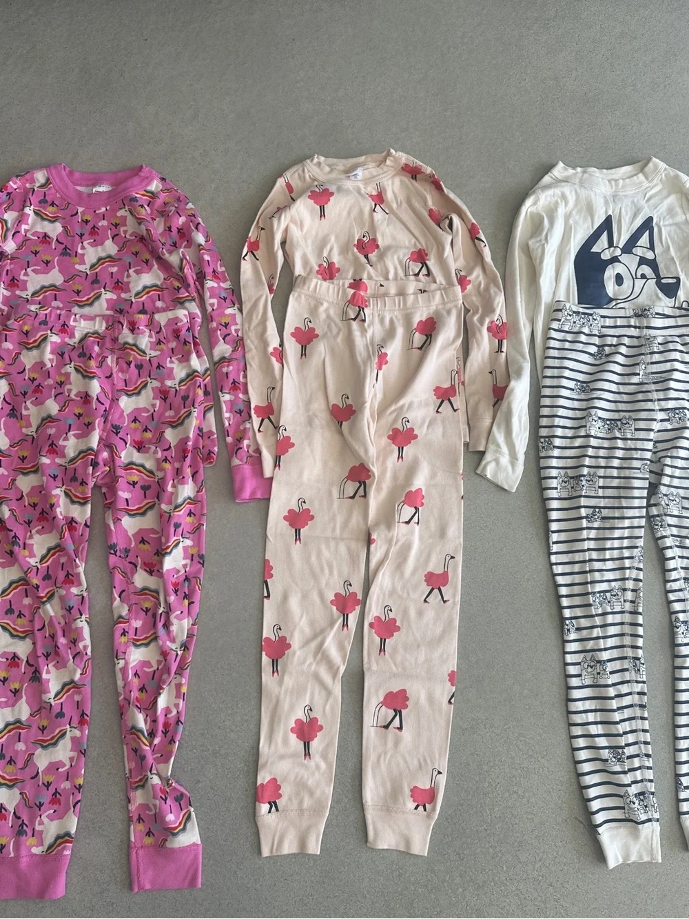 LOT of 3 Hanna Andersson Girls Pajama Sets - Soft Long Sleeve & Pants